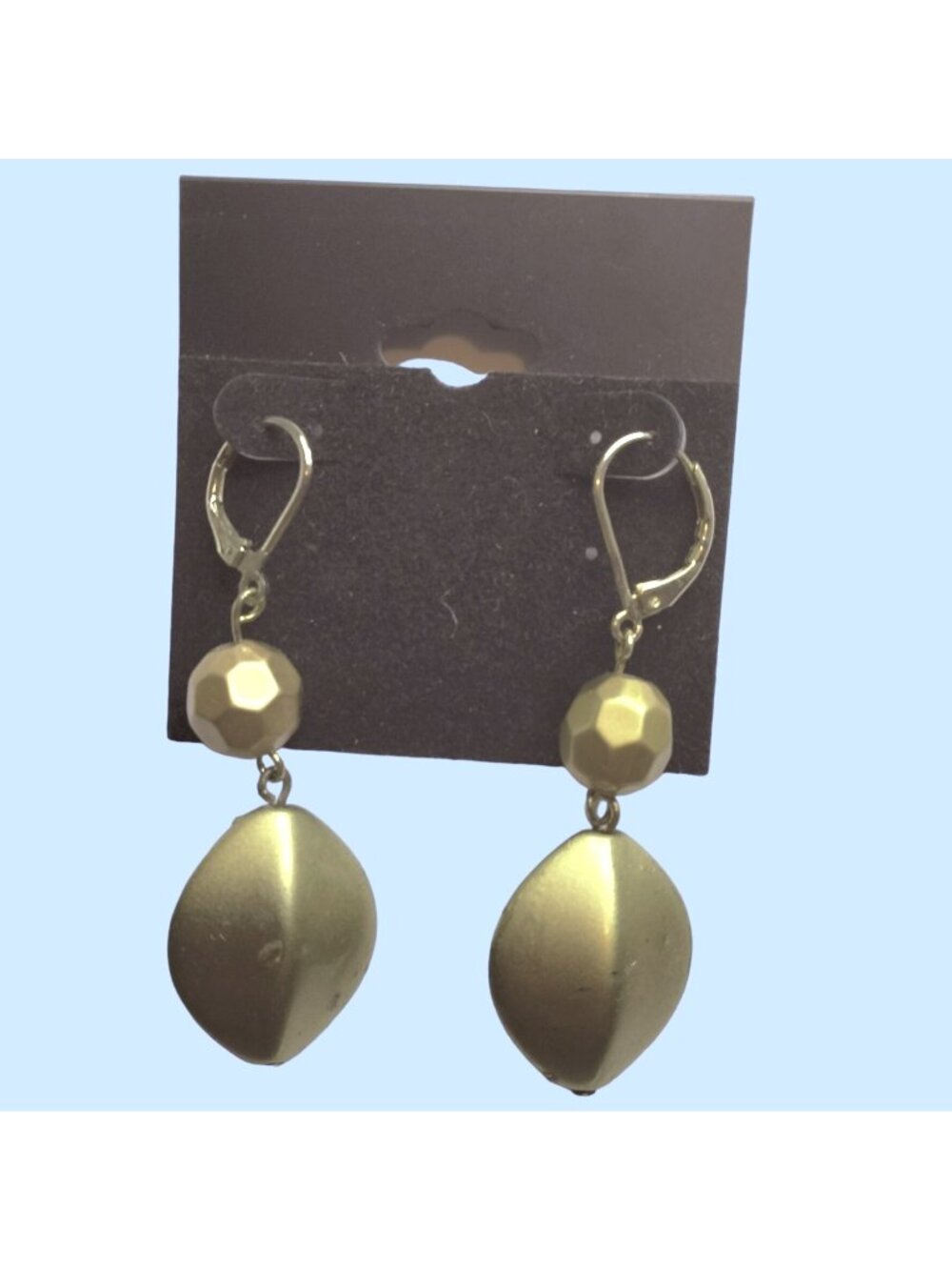 Golden Bed Earrings Hook Drop Dangle Vintage Artisan USA